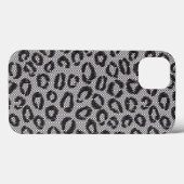 Schwarze Netzspitze mit Leopardenmuster auf weißem Case-Mate iPhone Hülle (Rückseite (Horizontal))