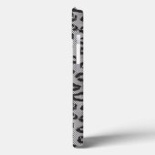 Schwarze Netzspitze mit Leopardenmuster auf weißem Case-Mate iPhone Hülle (Rückseite / Links)