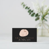 Schwarze neutrale Ästhetik Feminine Gesichtshaut S Visitenkarte (Stehend Vorderseite)