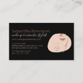 Schwarze neutrale Ästhetik Feminine Gesichtshaut S Visitenkarte (Rückseite)