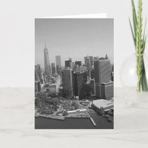 Schwarze New Yorker Skyline in Weiß Karte