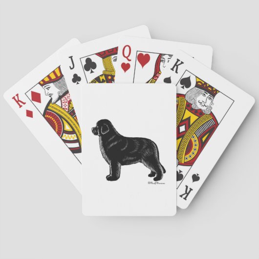 SCHWARZE NEWFOUNDLAND SPIELKARTEN (Rückseite)