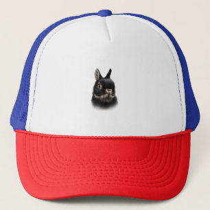 Schwarze Niederlande Zwerg Rabbit Bust Women's Uni Truckerkappe