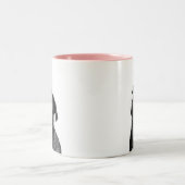 Schwarze niedliche Mops-Rosa Zwei-Ton Tasse (Mittel)