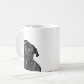 Schwarze niedliche Mops-Tasse Kaffeetasse (Vorderseite Links)