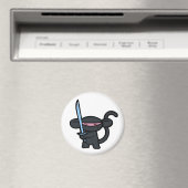 Schwarze Ninja mit Schwert - keine Worte Magnet (In Situ (Geschirrspüler))