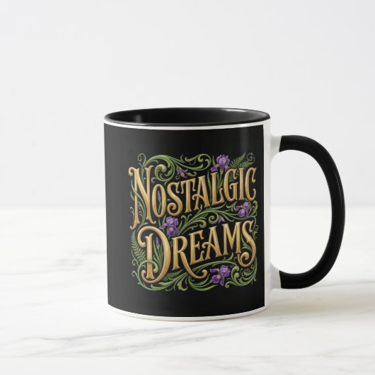 Schwarze Nostalgic Dreams Tasse (Rechts)