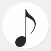 schwarze Note Runder Aufkleber (Vorderseite)