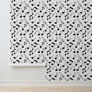 Schwarze Noten Design Tapete