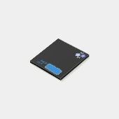 Schwarze Notizen mit violetten Blumen (angewinkelt)