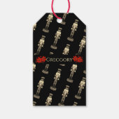 Schwarze Nussknacker Soldat Poinsettie Geschenkanh Geschenkanhänger (Vorderseite)