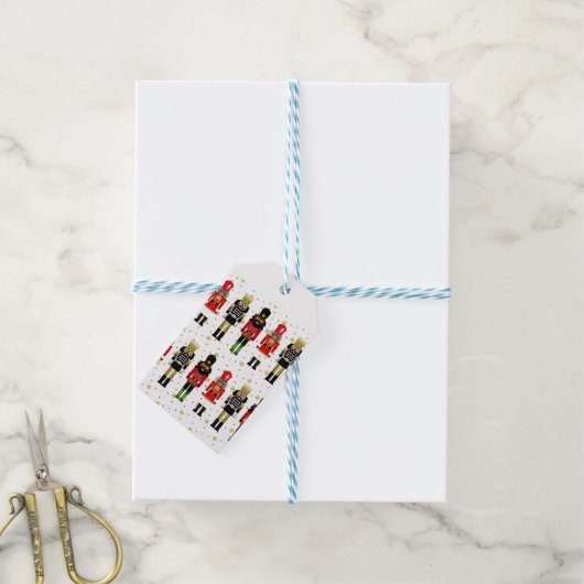 Schwarze Nutcracker-Geschenketiketten Geschenkanhänger (Mit Garn)