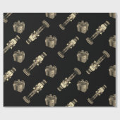 Schwarze Nutcracker Soldier Bows Geschenkpapier (Flach)