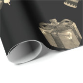 Schwarze Nutcracker Soldier Bows Geschenkpapier (Rolleneckpunkt)