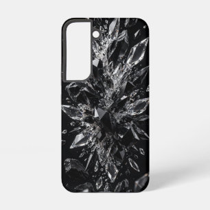 Schwarze Obsidian-Kristall-Explosion Luxus-Splitte Samsung Galaxy Hülle