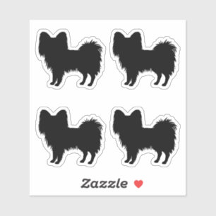 Schwarze (oder andere Farbe) Papillon-Hund-Silhoue Aufkleber