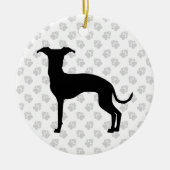 Schwarze (oder Ihre Farbe) italienische Greyhound- Keramik Ornament (Vorne)