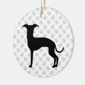 Schwarze (oder Ihre Farbe) italienische Greyhound- Keramik Ornament (Links)