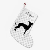 Schwarze (oder Ihre Farbe) italienische Greyhound- Kleiner Weihnachtsstrumpf (Vorderansicht (hängend))