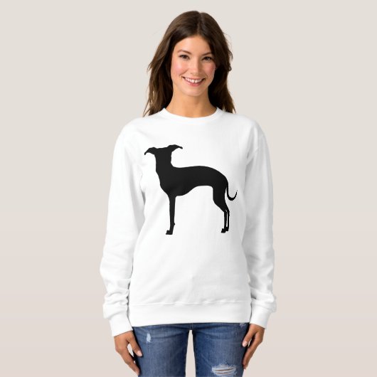 Schwarze (oder Ihre Farbe) italienische Greyhound- Sweatshirt (Vorne ganz)