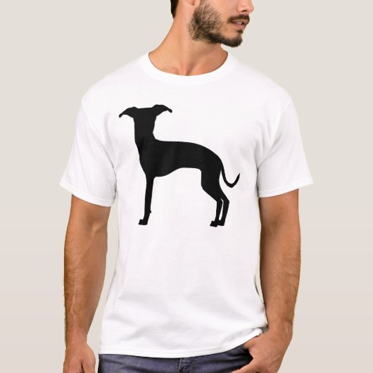 Schwarze (oder Ihre Farbe) italienische Greyhound- T-Shirt (Vorderseite)