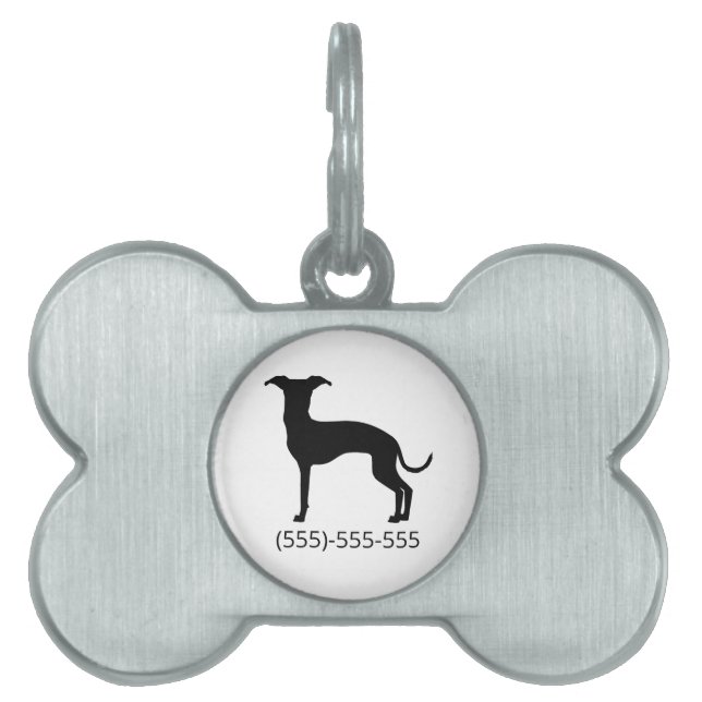 Schwarze (oder Ihre Farbe) italienische Greyhound- Tiermarke (Vorderseite)