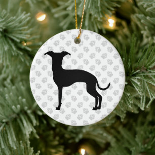 Schwarze (oder Ihre Farbe) Italienische Windhund-S Keramik Ornament