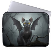 Schwarze Ohren Haarlose Elf Sphynx Cat Bat Wing Laptopschutzhülle (Vorderseite)
