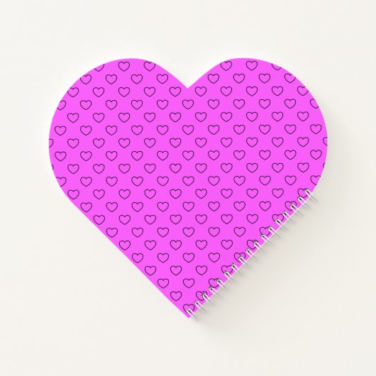 Schwarze Ohrhöre in rosa Herzform Notizblock (Rückseite)