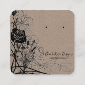 Schwarze Ohrkarte Quadratische Visitenkarte (Vorderseite)