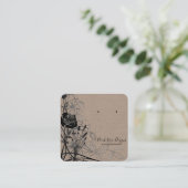 Schwarze Ohrkarte Quadratische Visitenkarte (Stehend Vorderseite)