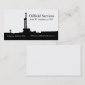 Schwarze Ölplattform-Silhouette-Geschäfts-Karte Visitenkarte (Vorne/Hinten)