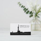 Schwarze Ölplattform-Silhouette-Geschäfts-Karte Visitenkarte (Stehend Vorderseite)