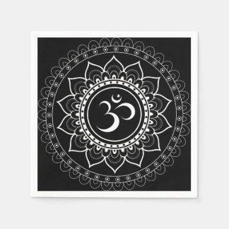 Schwarze Om-Mandala Serviette