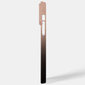 Schwarze Ombre Rose Gold Foil Texture Foto Monogra Case-Mate iPhone Hülle (Rückseite / Links)