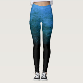 Schwarze Ombré-Struktur - Blau Leggings