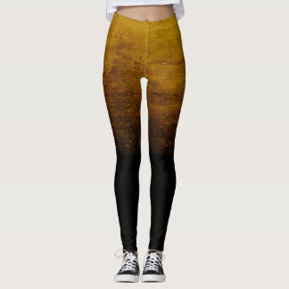 Schwarze Ombré-Struktur - Gold Leggings