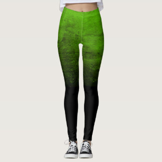 Schwarze Ombré-Struktur - Grün Leggings