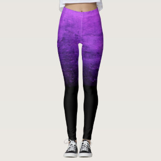 Schwarze Ombré-Struktur - Lila Leggings