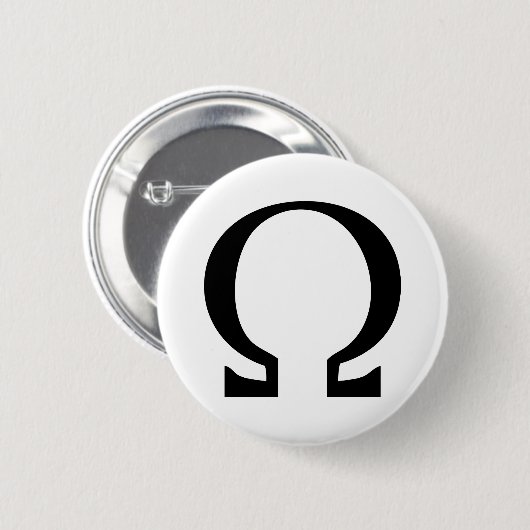 schwarze Omega-Ikone Button (Vorne & Hinten)