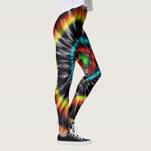 Schwarze Opal-Gefärbte Krawatte, Leggings (Rechts)