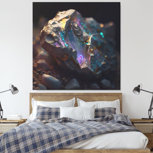 Schwarze Opal Ore Macro Leinwand (Insitu (Schlafzimmer))