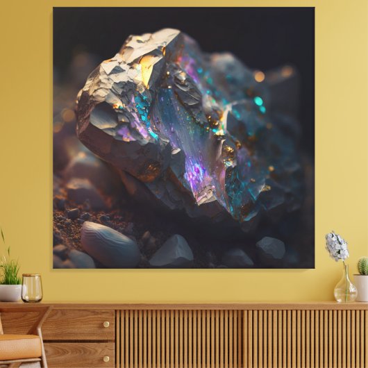 Schwarze Opal Ore Macro Leinwand (Insitu (Wohnzimmer))