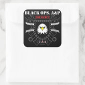 Schwarze Ops. A&P Quadratischer Aufkleber (Tasche)