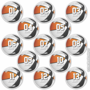 Schwarze orange Basketball-Mannschaftsaufkleber 13 Aufkleber
