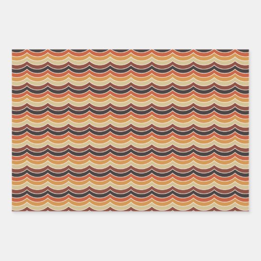SCHWARZE ORANGE BROWN-TAN-FALL-STREIFEN GESCHENKPAPIER SET (Vorderseite 2)