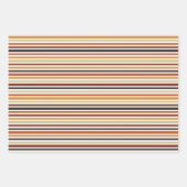 SCHWARZE ORANGE BROWN-TAN-FALL-STREIFEN GESCHENKPAPIER SET (Vorderseite)