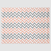 Schwarze Orange Chevron-Zickzack Seidenpapier (Vorderseite)