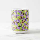 SCHWARZE ORANGE GRÜNE LILA HALLOWEEN KUBEN KAFFEETASSE (Mittel)