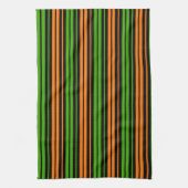 Schwarze Orange Grüne Vertikale Streifen Design Geschirrtuch (Vertikal)